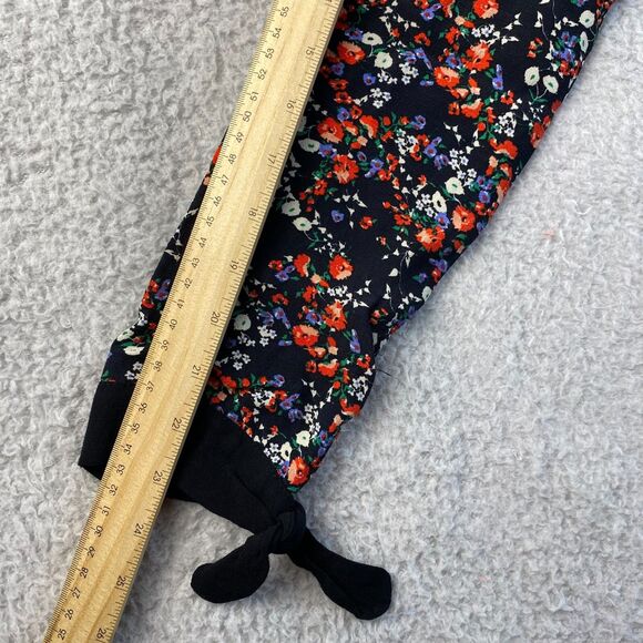 Zara Top Blouse Women's Size M Ribbon Floral Print Long Sleeve Collared - Picture 10 of 12